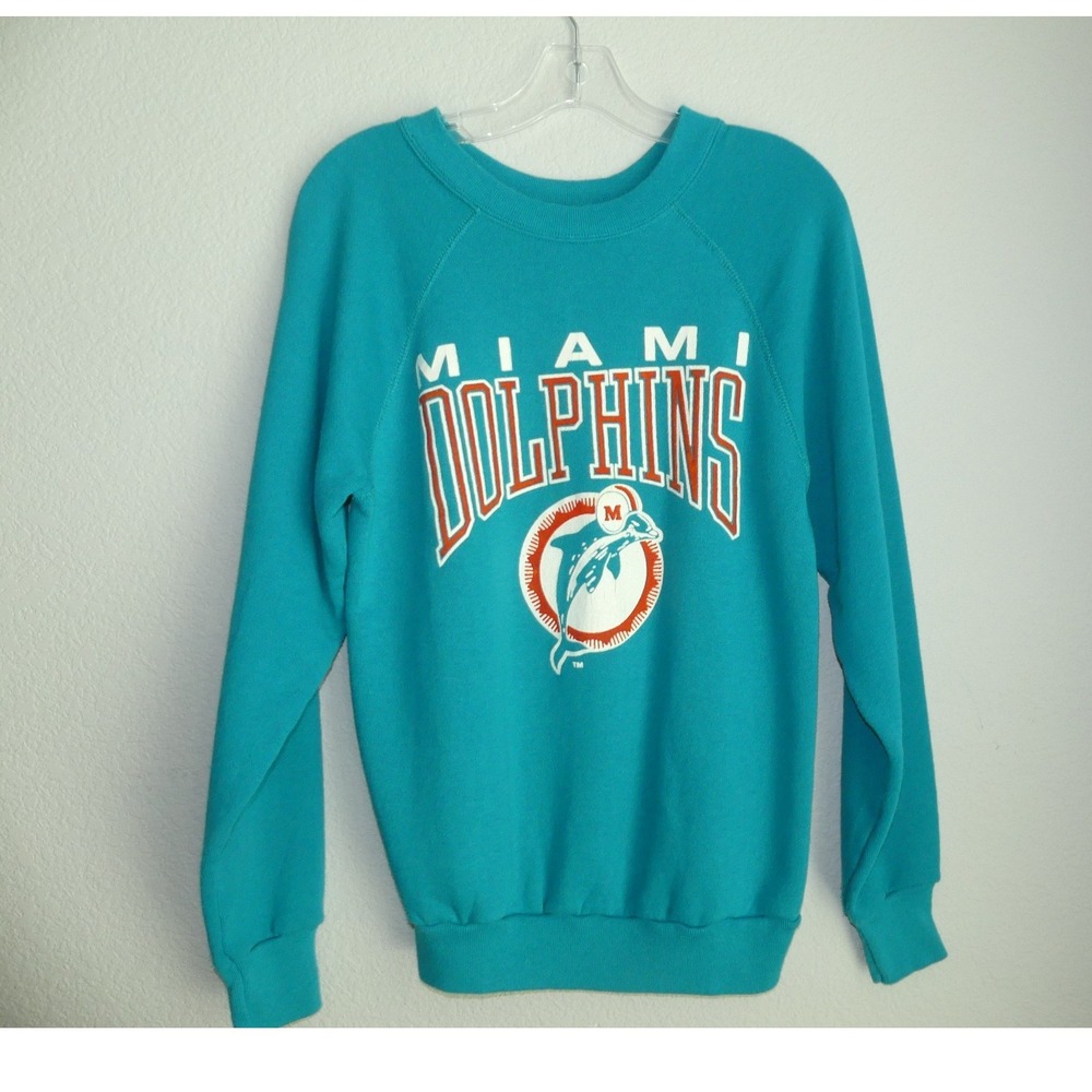 Vintage 80's Artex Miami Dolphins NFL Sweatshirt Women's Medium‎ USA Rare Ladies